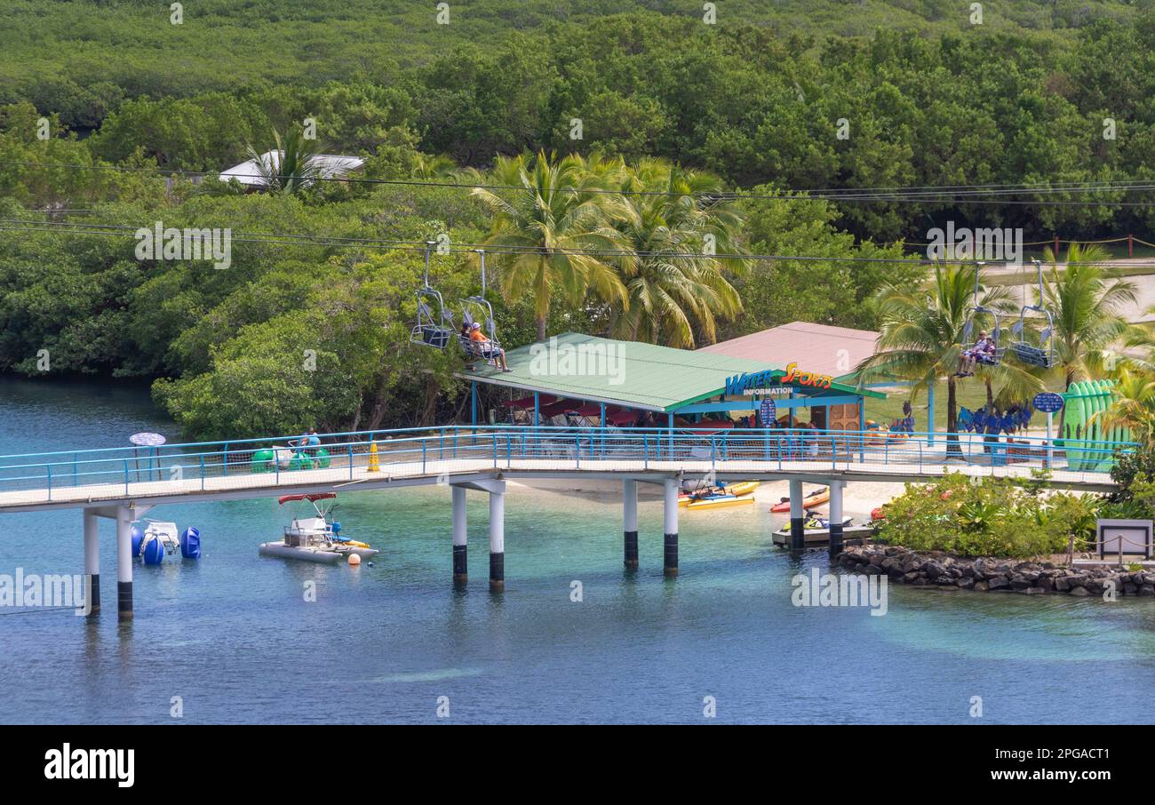 Roatan Honduras Cruise Port and Tourist Destination. Stock Photo