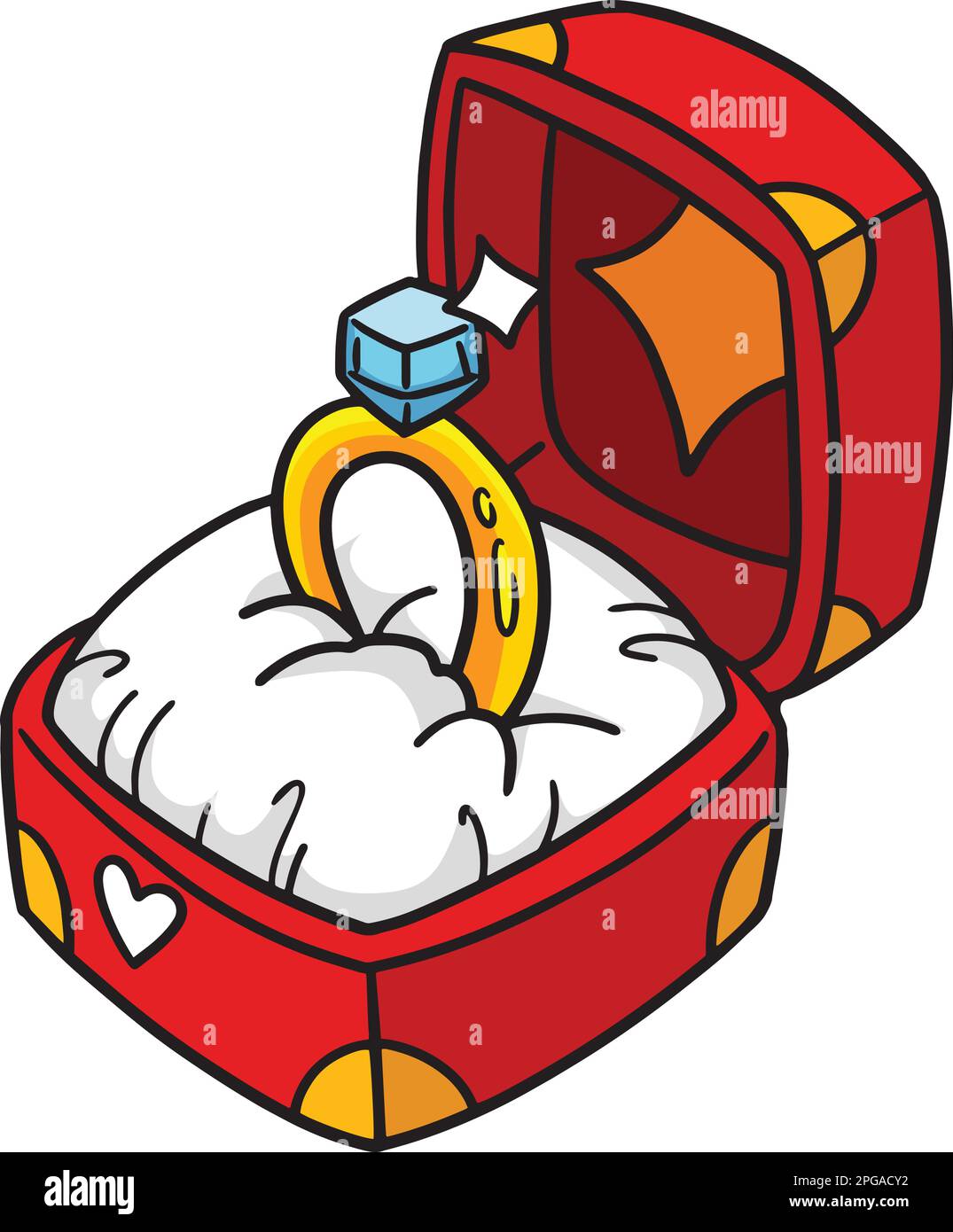 Wedding Ring Cartoon Colored Clipart Illustration Stock Vector Image