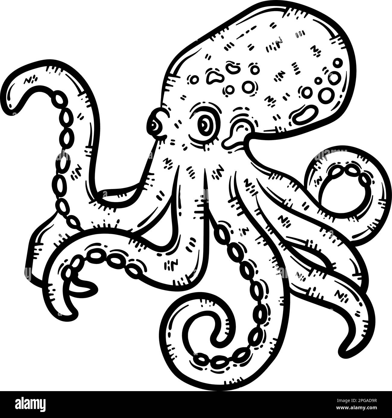 realistic octopus coloring page
