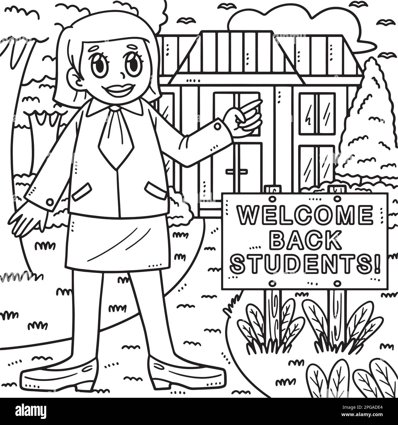 back-to-school-welcome-back-students-coloring-page-stock-vector-image