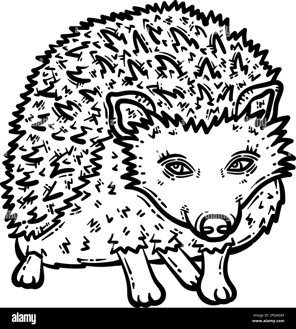 Hedgehog Animal Coloring Page for Adult Stock Vector Image & Art - Alamy