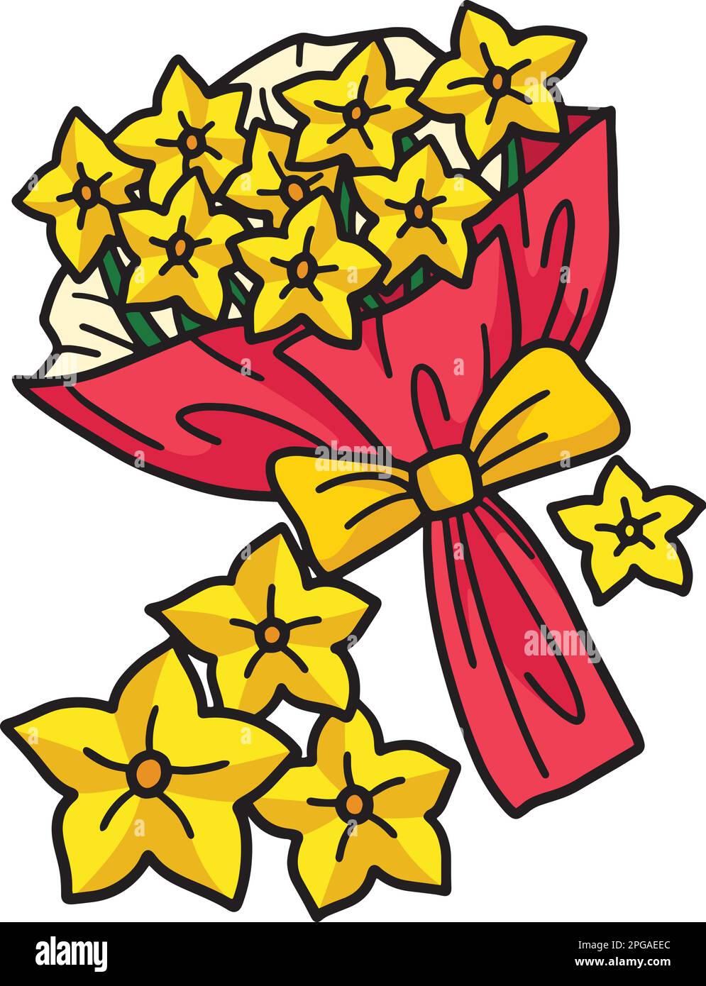 Bouquet Of Flower Cartoon Colored Clipart Stock Vector Image & Art Alamy