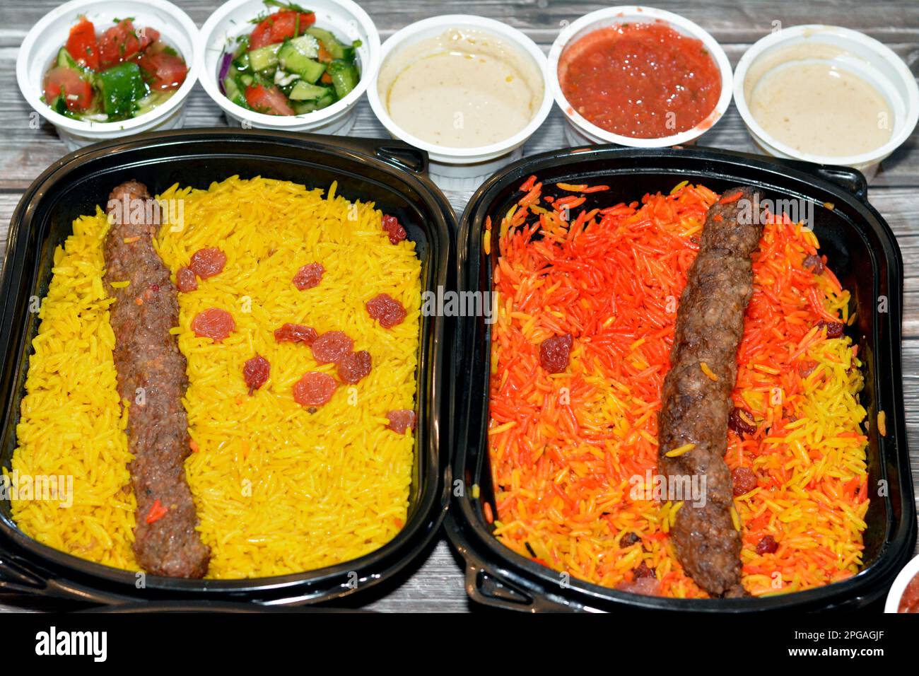 Arabic cuisine traditional food beef Kofta, kebab and tarb kofta shish