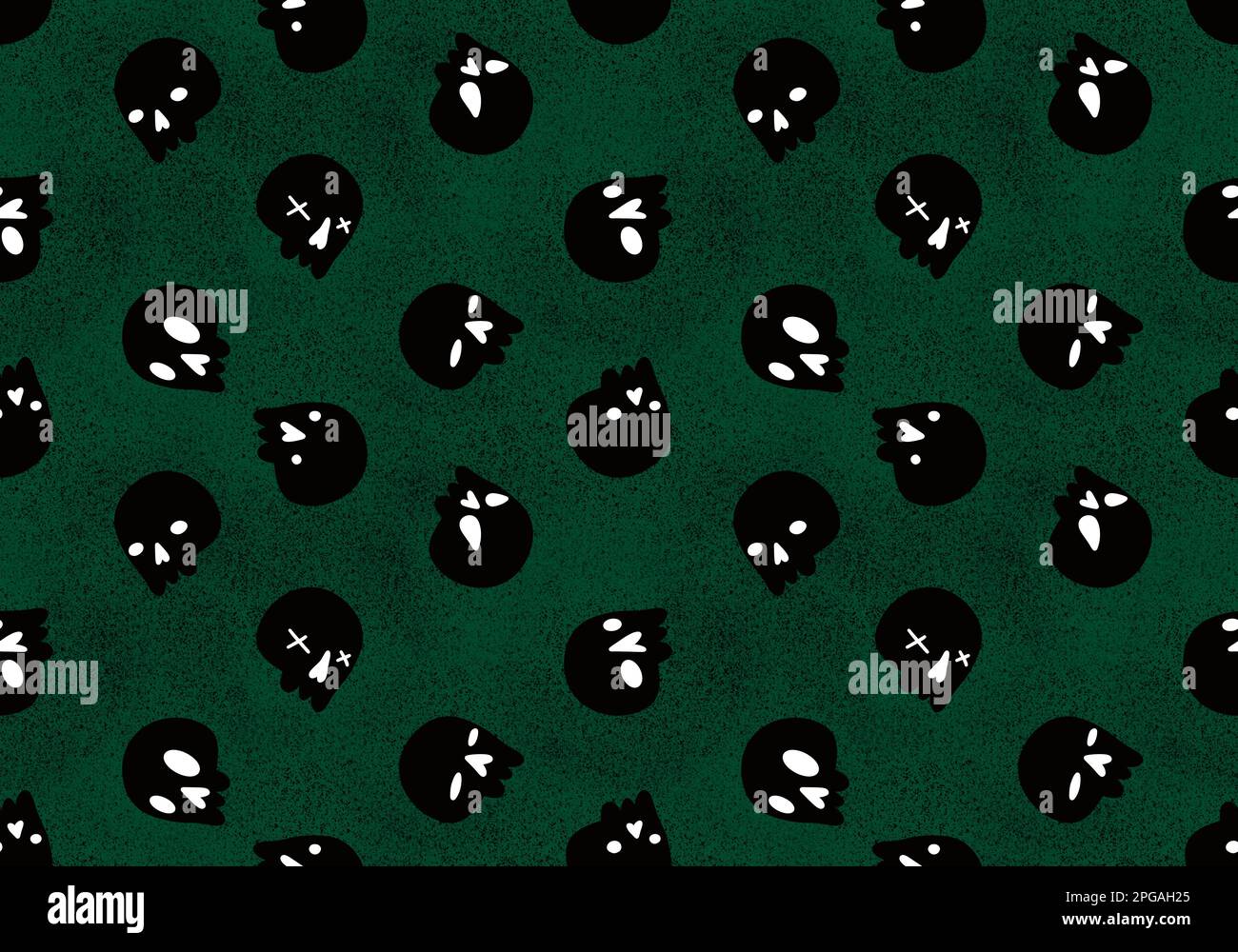 Cartoon doodle seamless Halloween skulls pattern for wrapping paper and clothes print and kids accessories  Stock Photo