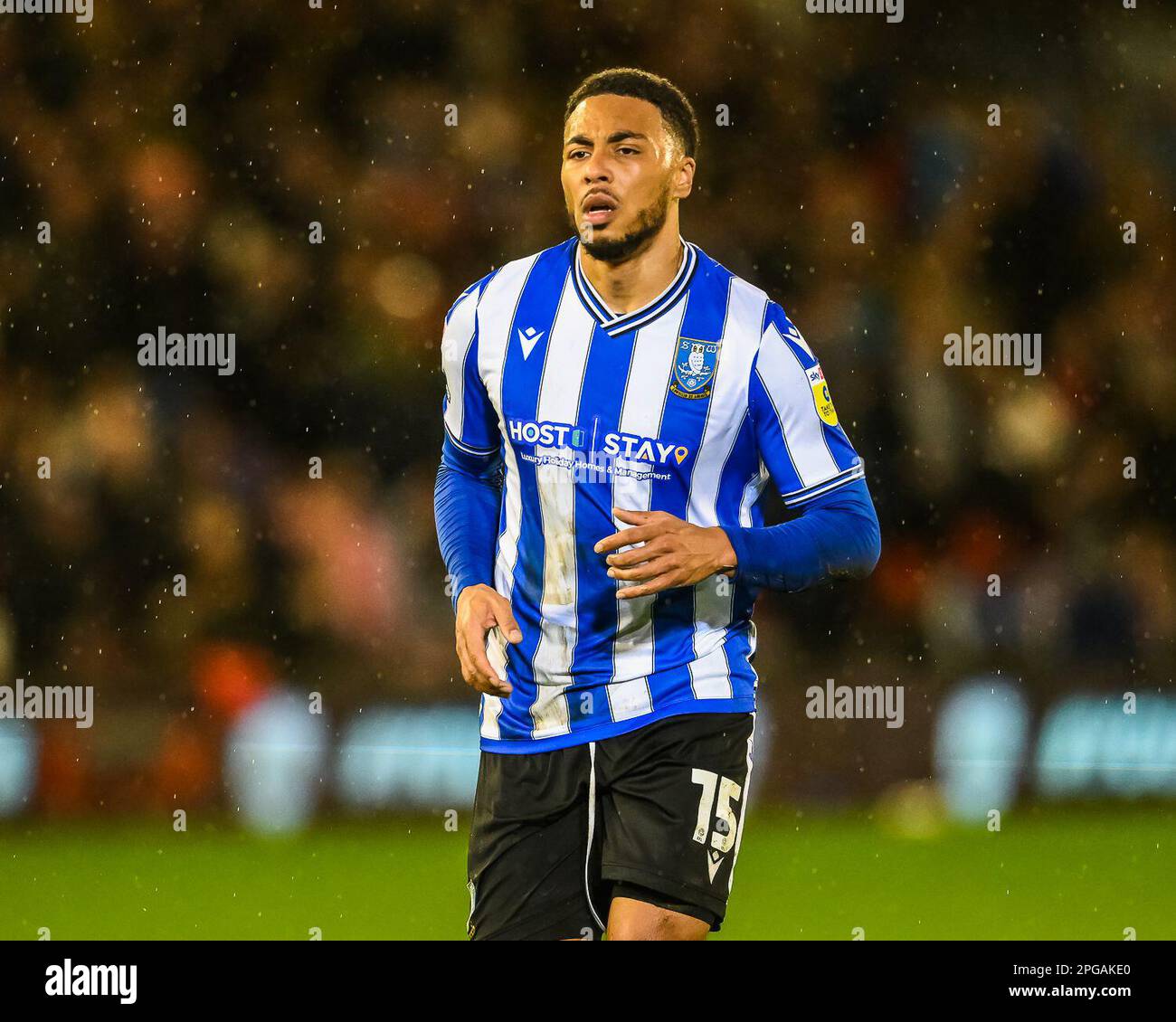 Akin Famewo #15 of Sheffield Wednesday during the Sky Bet League 1 match Barnsley vs Sheffield Wednesday at Oakwell, Barnsley, United Kingdom, 21st March 2023  (Photo by Craig Thomas/News Images) Stock Photo