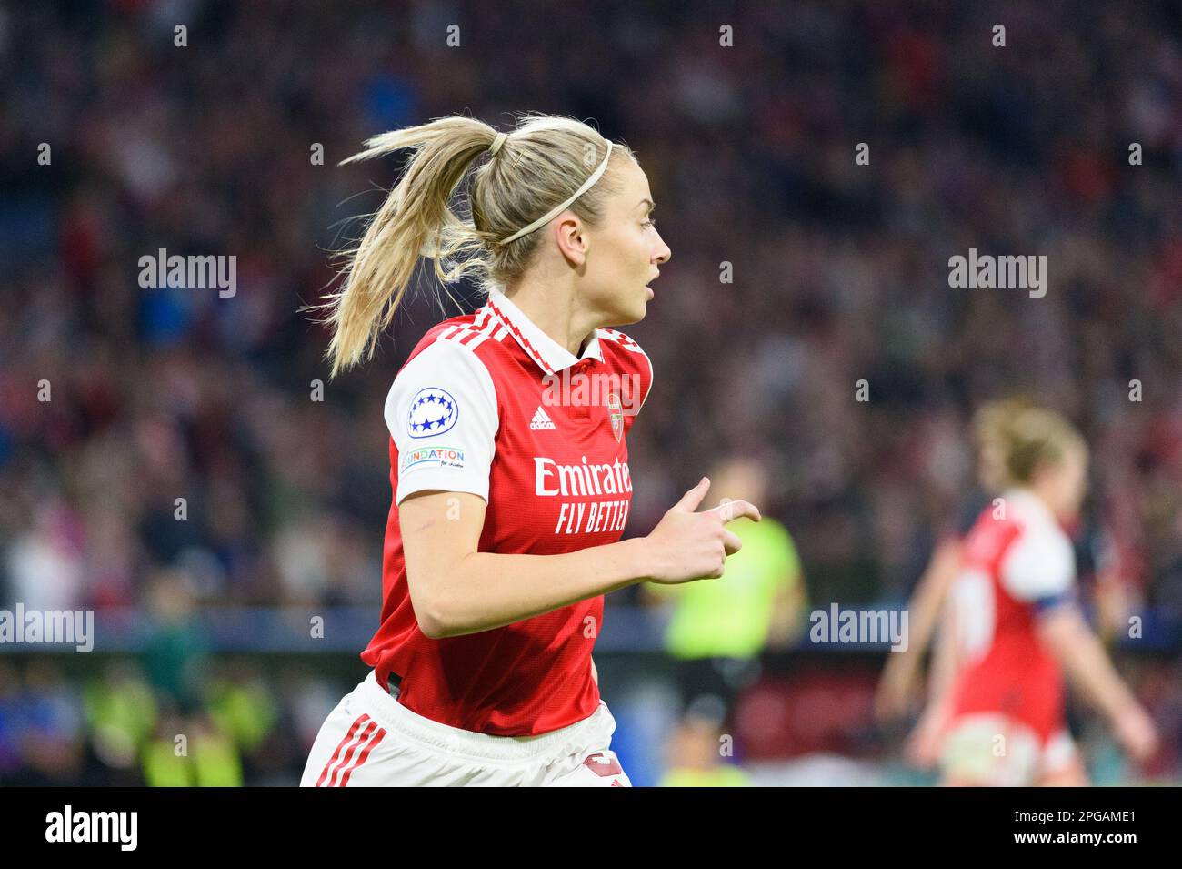 Munich Germany MAR 21th 2023 Headshot Of Leah Williamson 6 Arsenal Munich Germany MAR 21th 2023 Headshot Of Leah Williamson 6 Arsenal