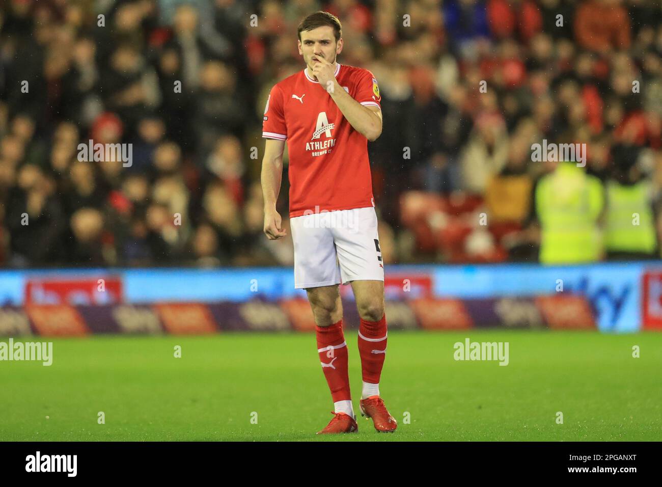 Liam Kitching #5 of Barnsley during the Sky Bet League 1 match Barnsley vs Sheffield Wednesday at Oakwell, Barnsley, United Kingdom, 21st March 2023  (Photo by Alfie Cosgrove/News Images) Stock Photo