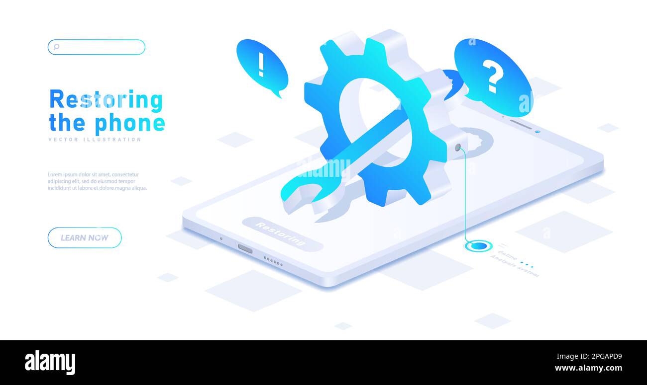 Restoring phone banner Stock Vector