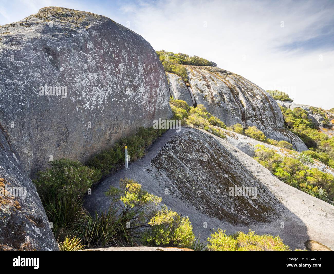 Track marker on granite slab on the Devils Slide, Porongurup National