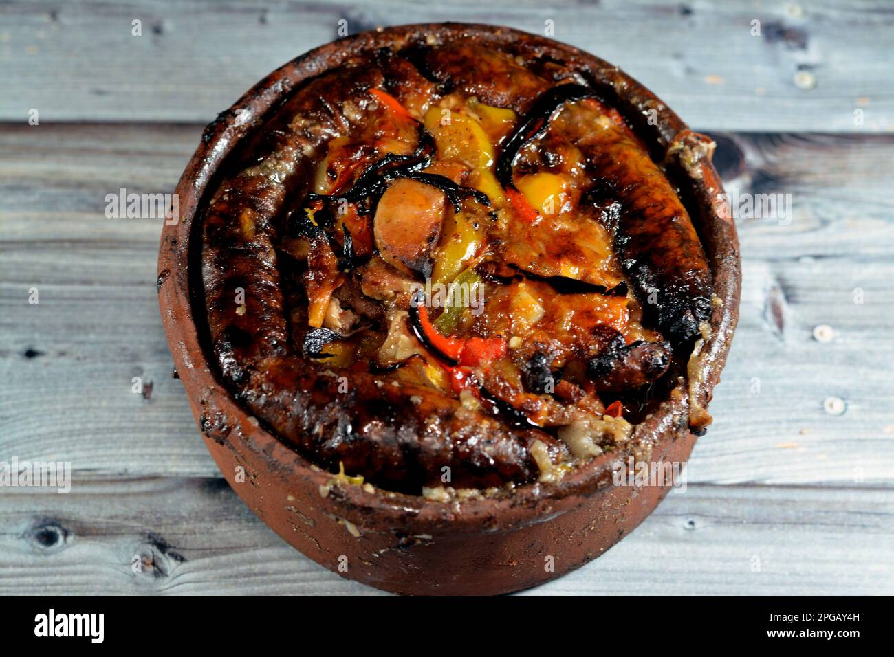 Traditional Egyptian mixture of lamb meat, sausage mumbar intestines