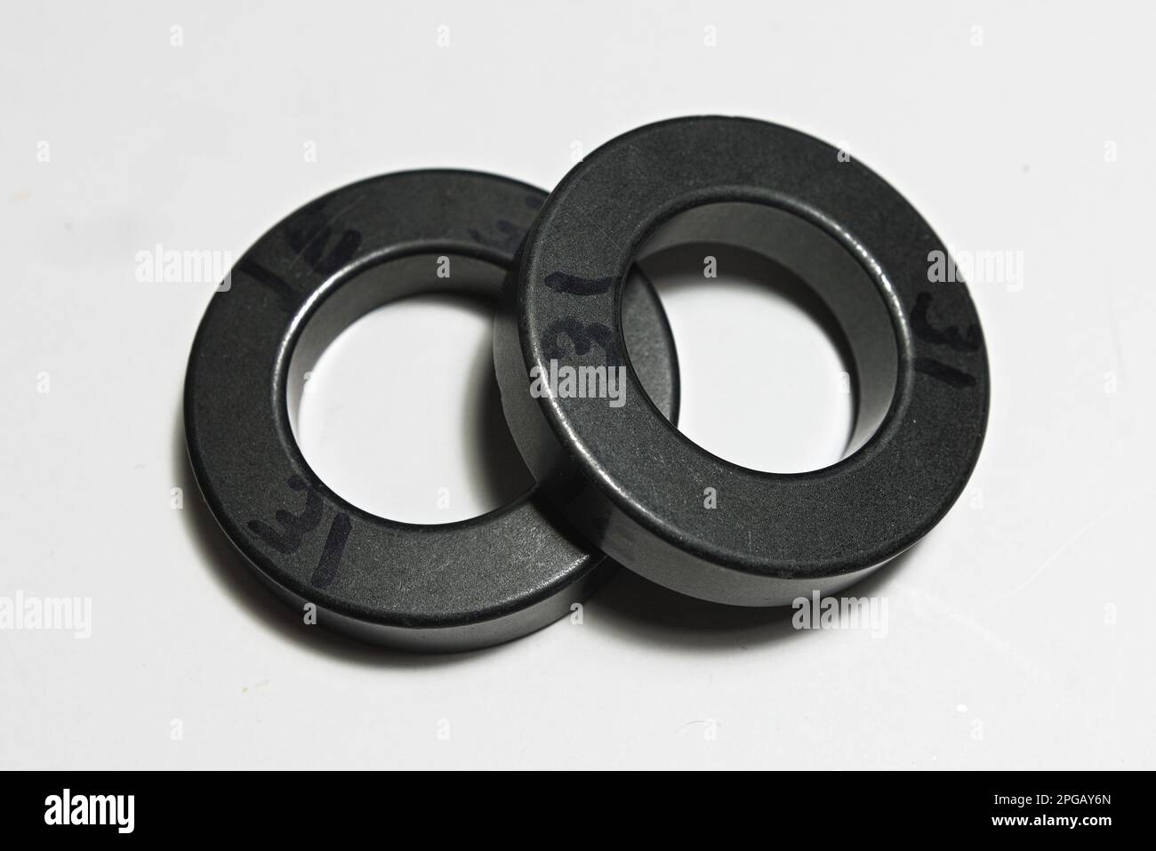 Ferrite Torriods used to Reduce Interference and noise Stock Photo Alamy