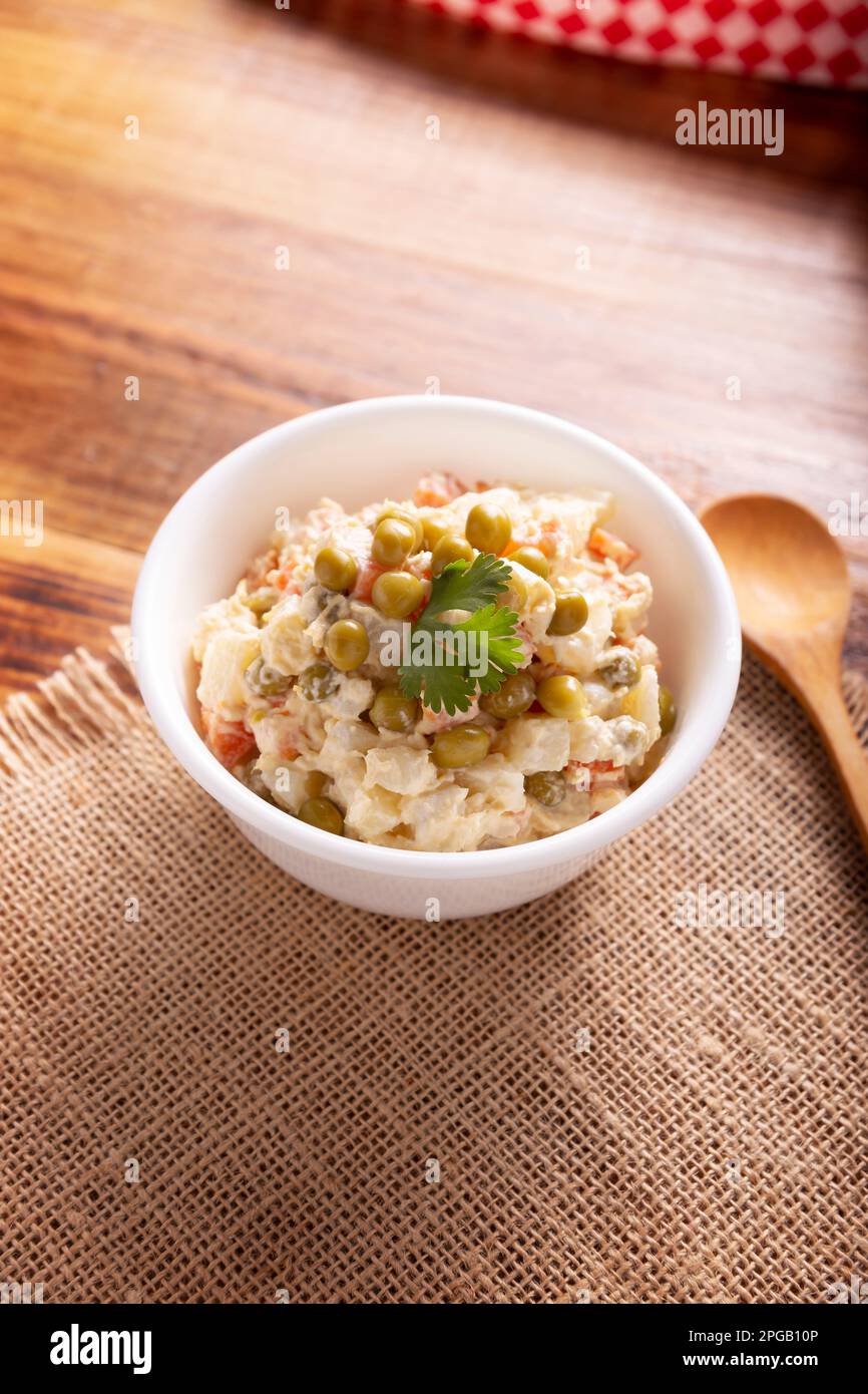 Russian Salad, also known as Oliver Salad. Very popular dish in several