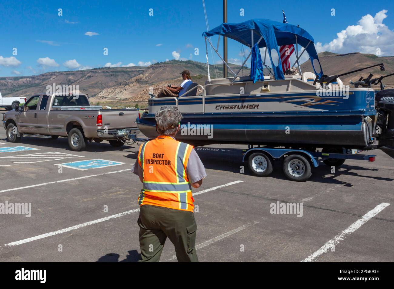 Gunnison, Colorado, Carol Soell, a boat inspector at Curecanti National