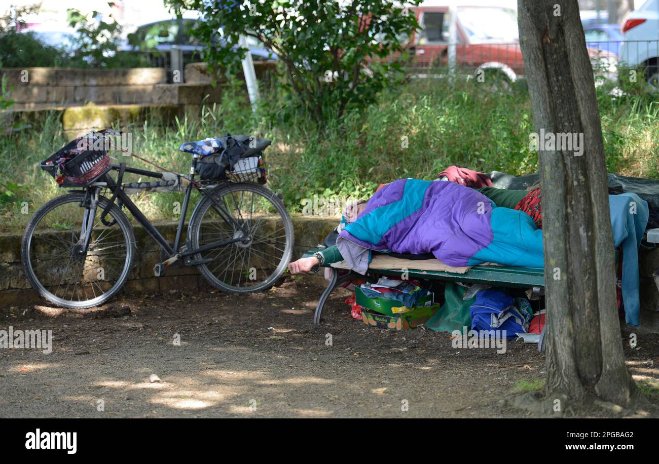 Homeless person, Moabit, Berlin, Germany Stock Photo