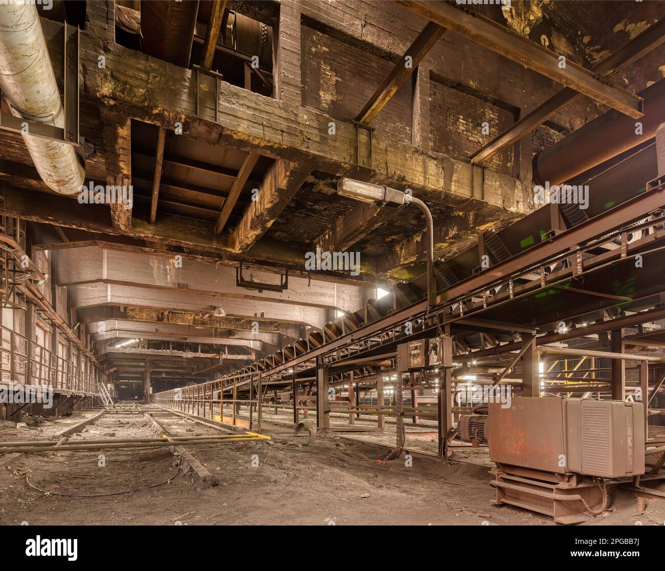 Conveyor belts, Haut Fourneau B, Liege, Belgium Stock Photo