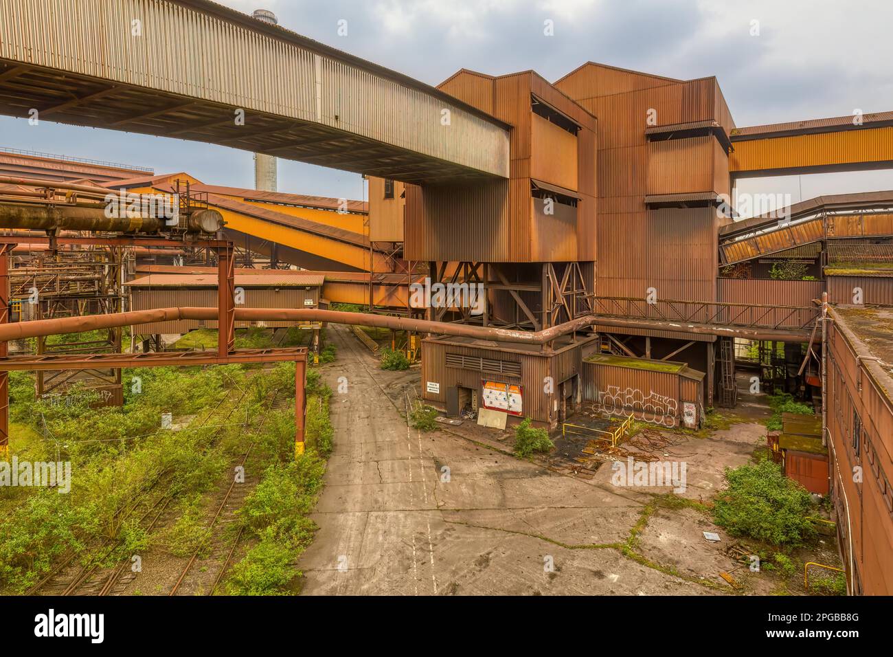 Conveyor belts, Haut Fourneau B, Liege, Belgium Stock Photo