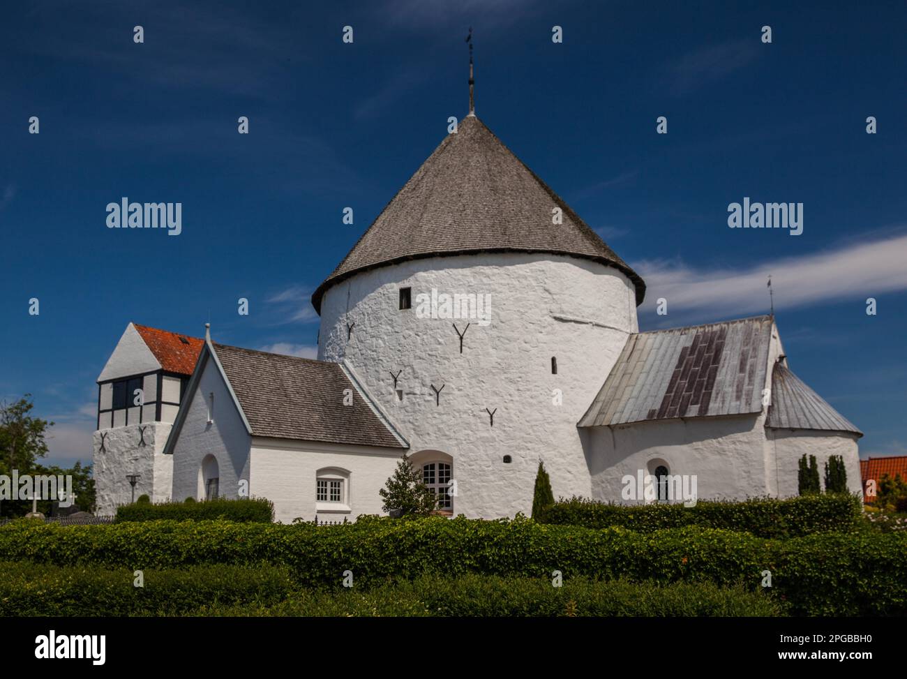 Round Church, Nylars, Bornholm, Denmark Stock Photo