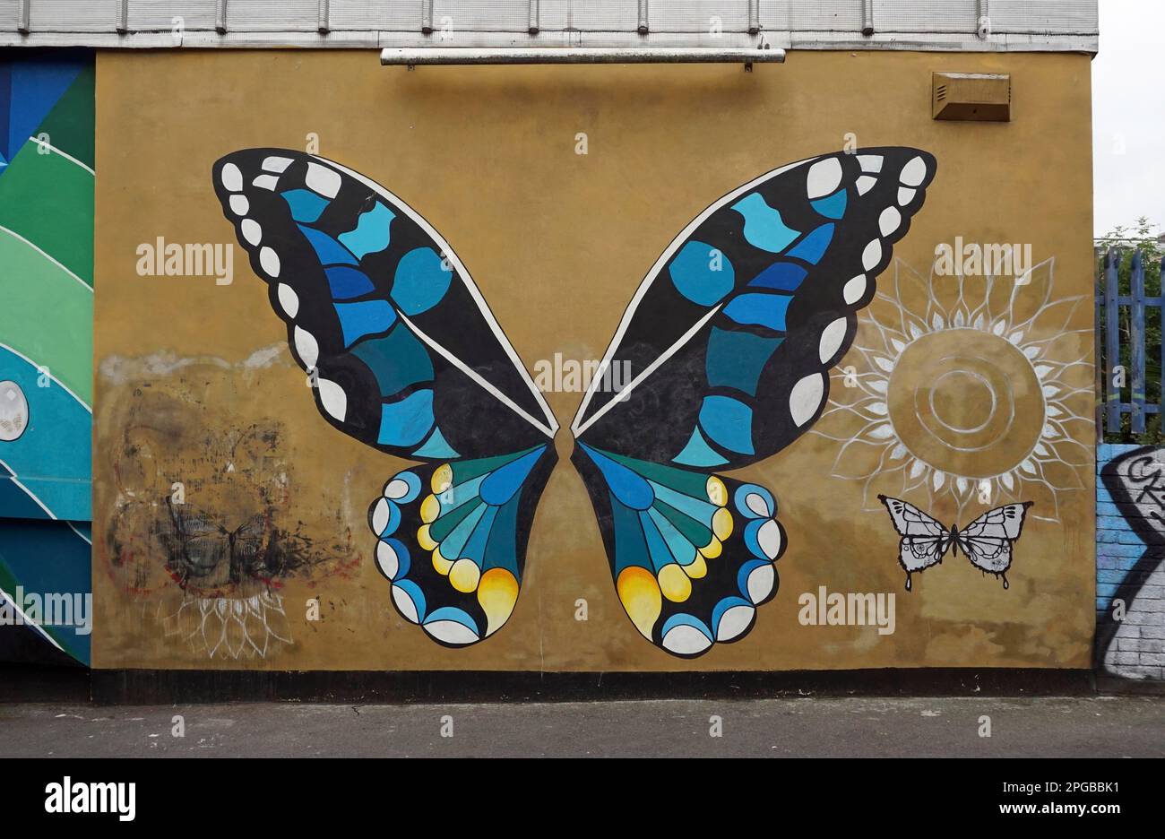 Butterflies, Street Art, Bristol, England, Great Britain Stock Photo Alamy