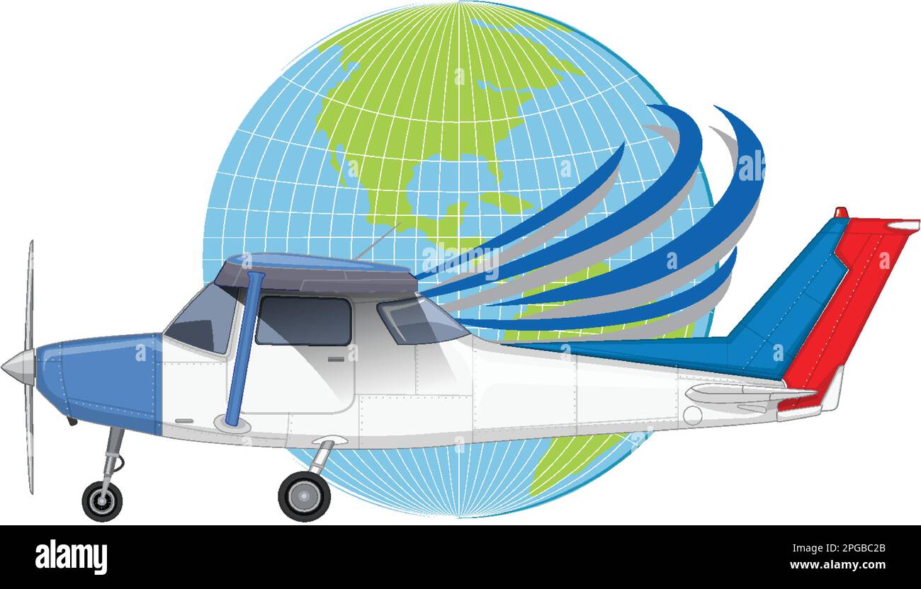 Light Aircraft with World Icon illustration Stock Vector Image & Art
