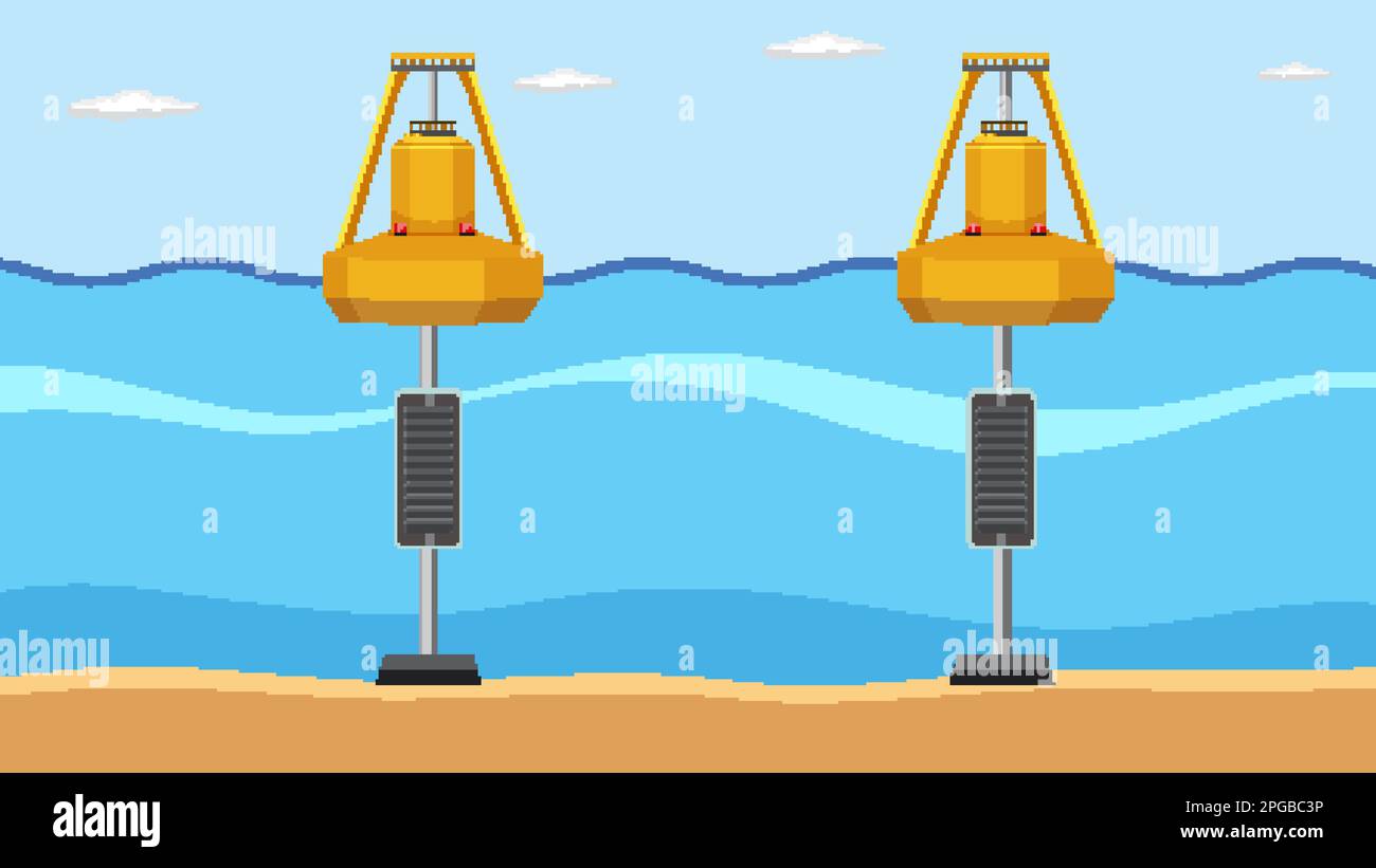 Wave energy converter buoy illustration stock vector image art alamy