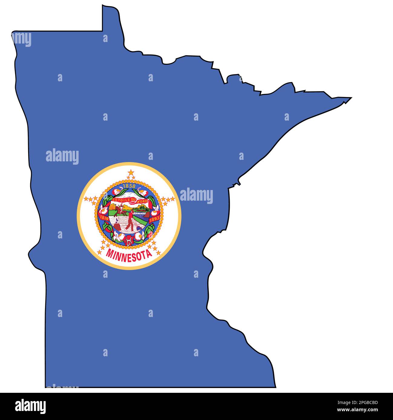 Minnesota map vector illustration. Global economy. State in America. North America. United States. America. U.S.A Stock Vector