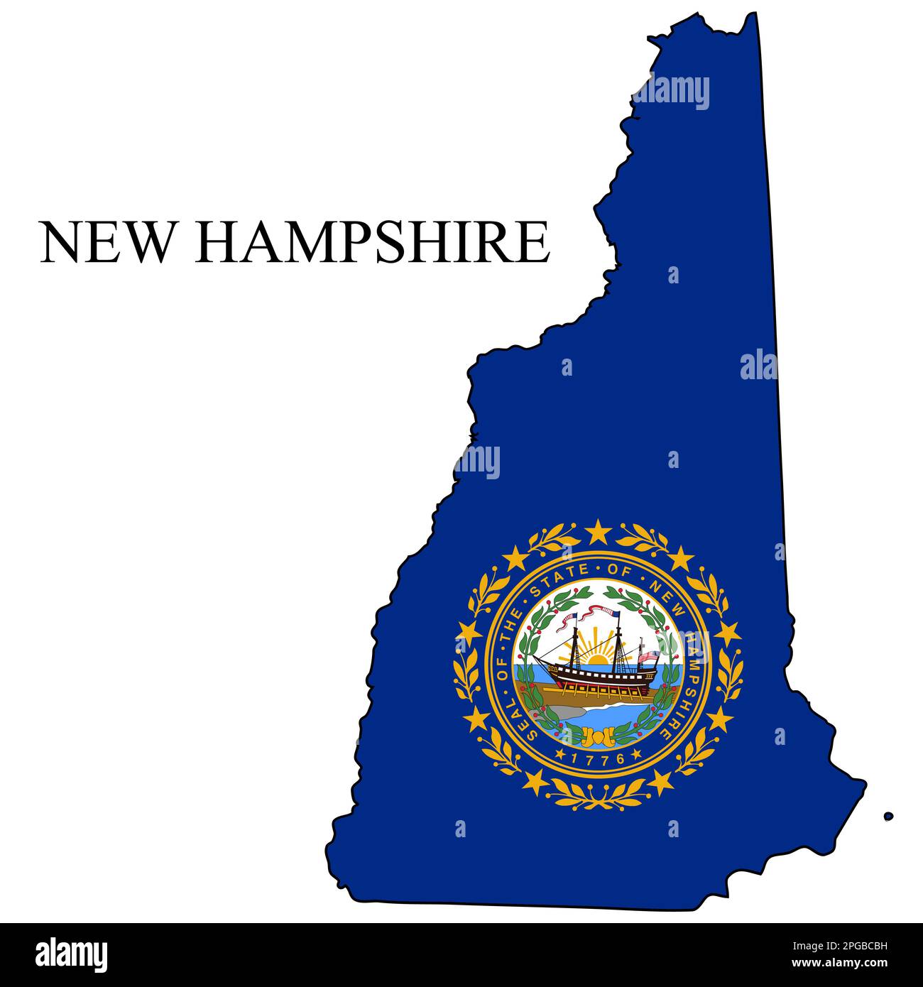 New Hampshire map vector illustration - New Hampshire Map Vector Illustration Global Economy State In America North America United States America Usa 2PGBCBH 