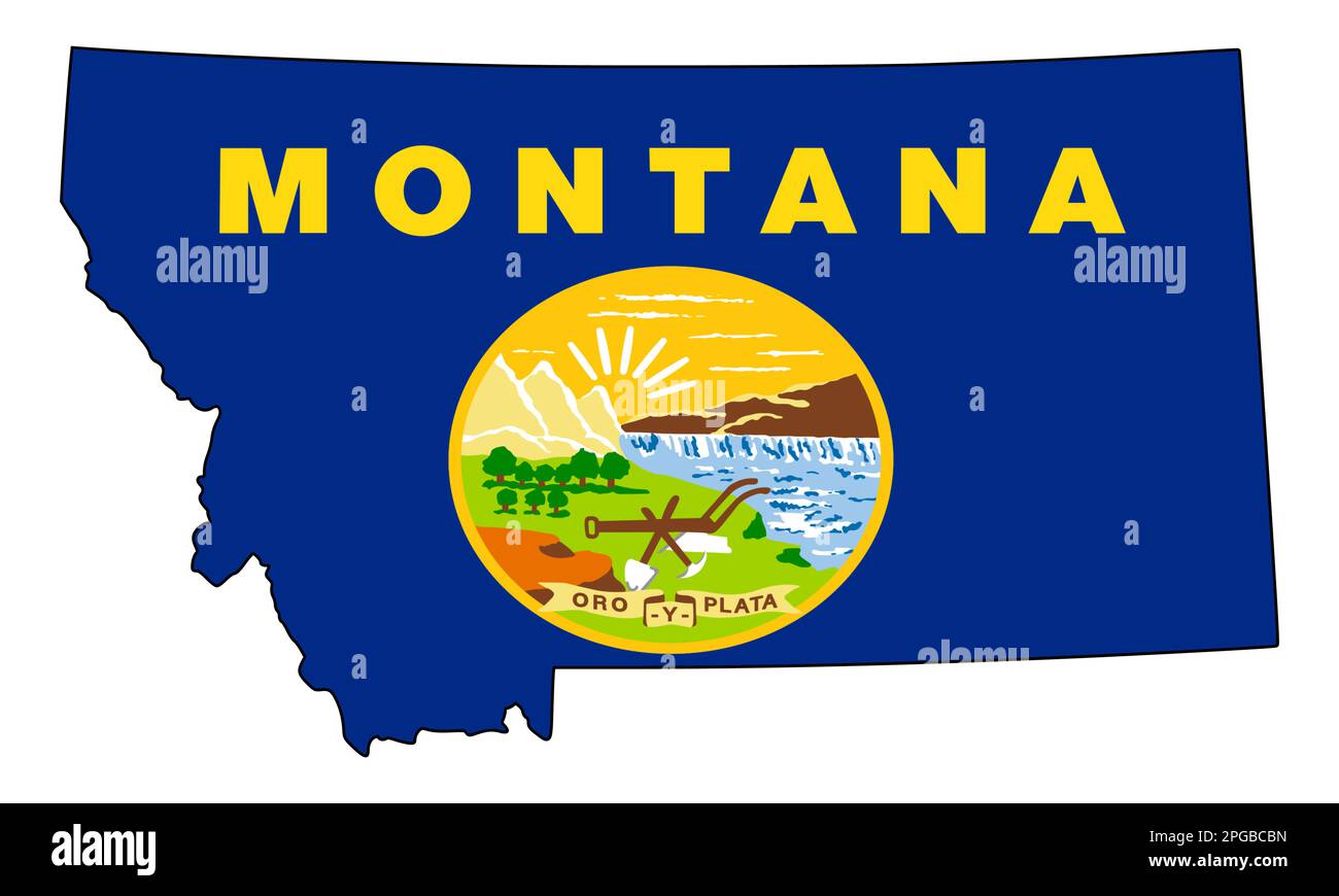 Montana map vector illustration - Montana Map Vector Illustration Global Economy State In America North America United States America Usa 2PGBCBN
