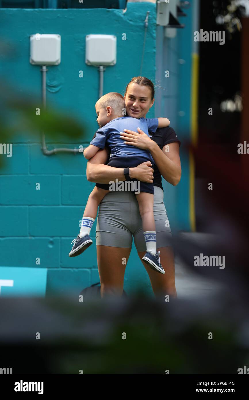 MIAMI GARDENS, FLORIDA MARCH 21 Aryna Sabalenka during practice on(06)