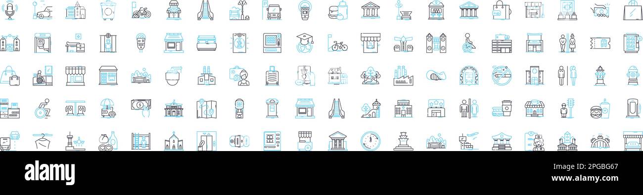 Smart city technologies vector line icons set. Smart, City ...