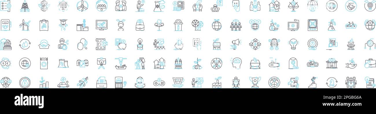 Global business vector line icons set. Global, business, international, economy, marketing, trade, commerce illustration outline concept symbols and Stock Vector