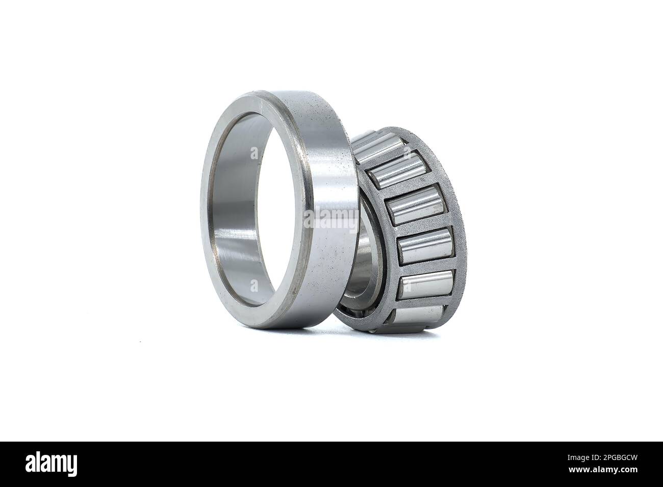 Tapered roller bearing isolated on white background. Car bearings, auto