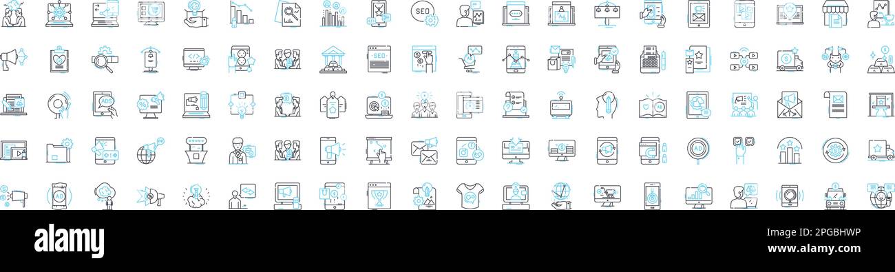 Media charts vector line icons set. Media, Chart, Trends, Ratings, Data, Graphs, Boxoffice illustration outline concept symbols and signs Stock Vector