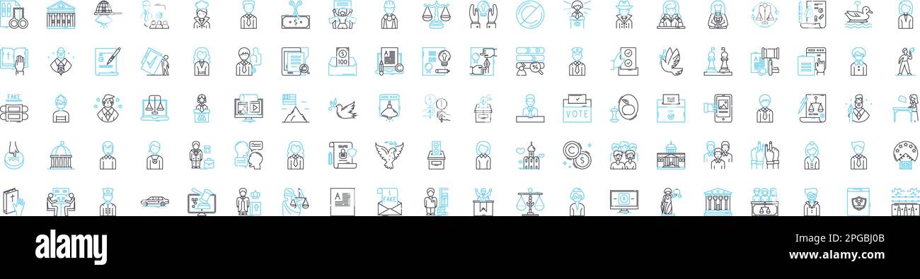Election world vector line icons set. Voting, Polls, Ballot, Candidates ...