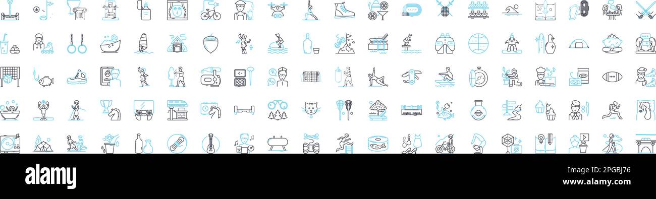amusement park vector line icons set. Festival, playground, carnival, rides, arcade, rollercoaster, ferris-wheel illustration outline concept symbols Stock Vector