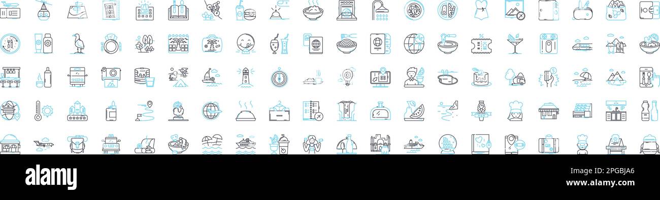 Travel food vector line icons set. Voyage, Cuisine, Meal, Taste, Delicacy, Snack, Portable illustration outline concept symbols and signs Stock Vector
