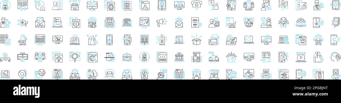 Buy online vector line icons set. Purchase, Order, Obtain, Shop, Buy ...