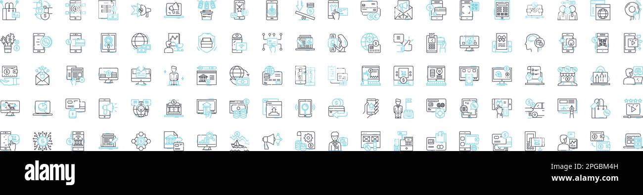 Customer discovery vector line icons set. Research, Insights, Customers, Feedback, Validation, Interviews, Analysis illustration outline concept Stock Vector