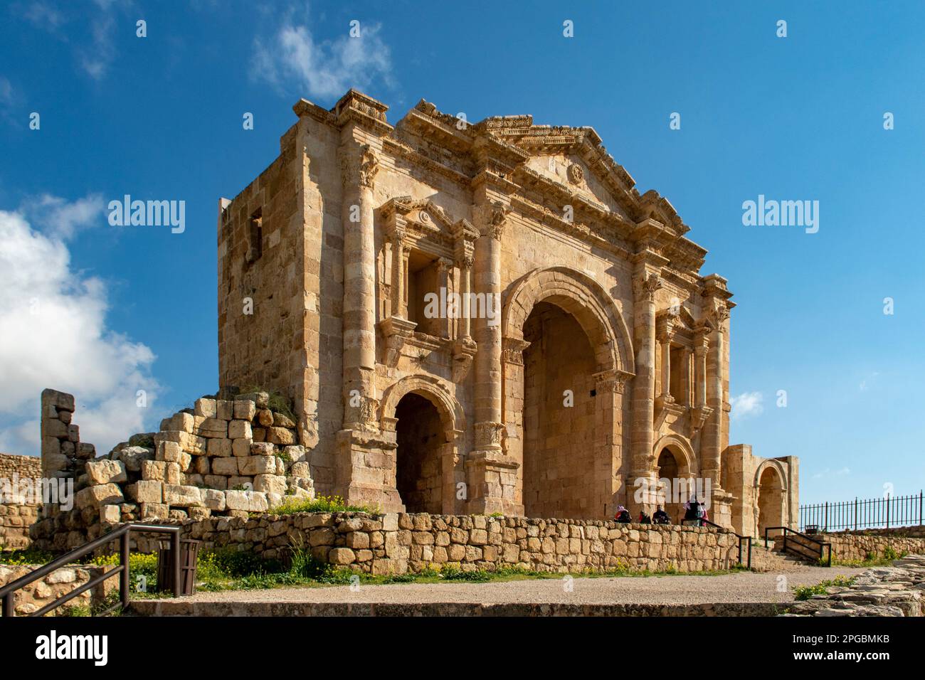 Hadrian's Arch, Roman Town of Gerasa, Jerash, Jordan Stock Photo