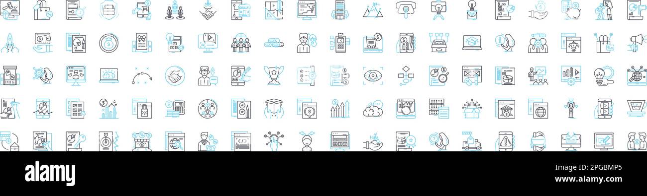 Web publications vector line icons set. Web, publications, blog, magazine, newspaper, e-books, online illustration outline concept symbols and signs Stock Vector