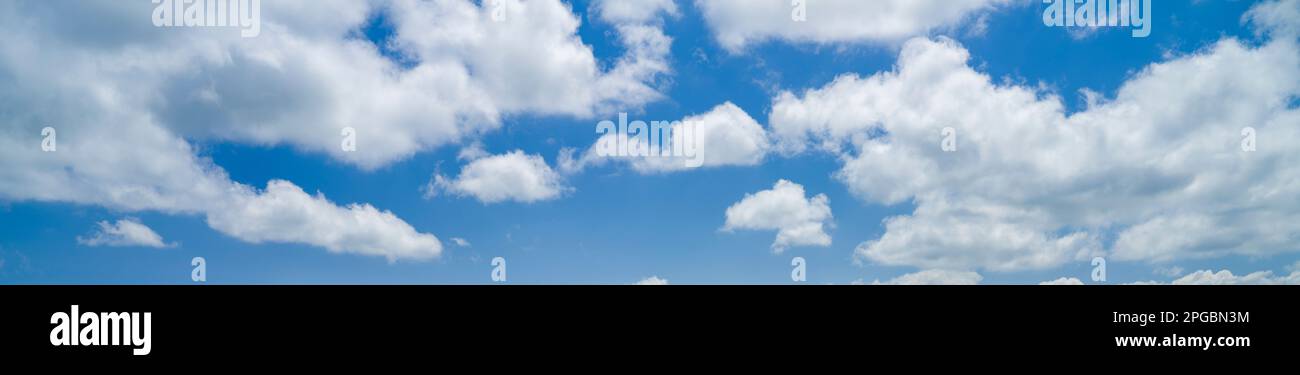 Panoramic sky background. White clouds  on the sky Stock Photo