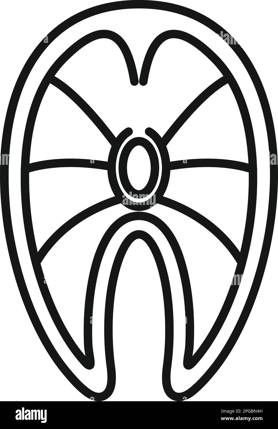 Red fish icon outline vector. Protein food. Health diet Stock Vector