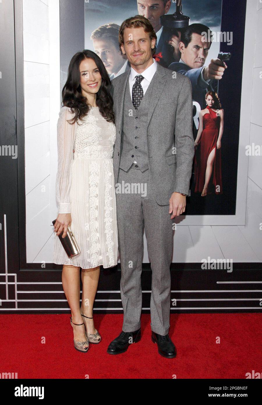 Abigail Spencer and Josh Pence at the Los Angeles premiere of 'Gangster Squad' held at the Grauman's Chinese Theatre in Hollywood on January 7, 2013. Stock Photo