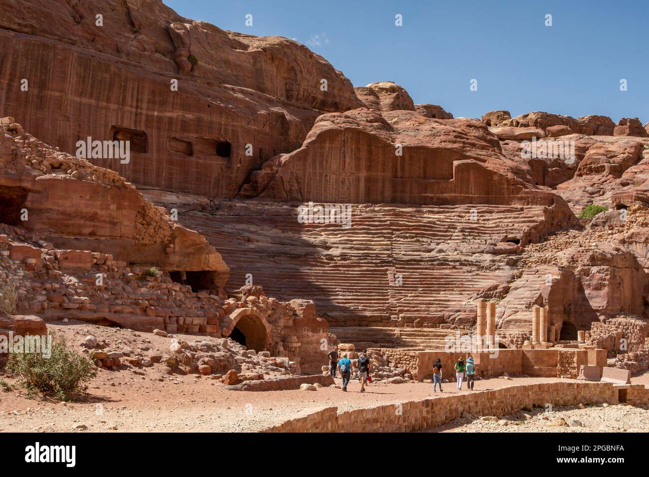 Nabatean Theatre, Petra, Jordan Stock Photo