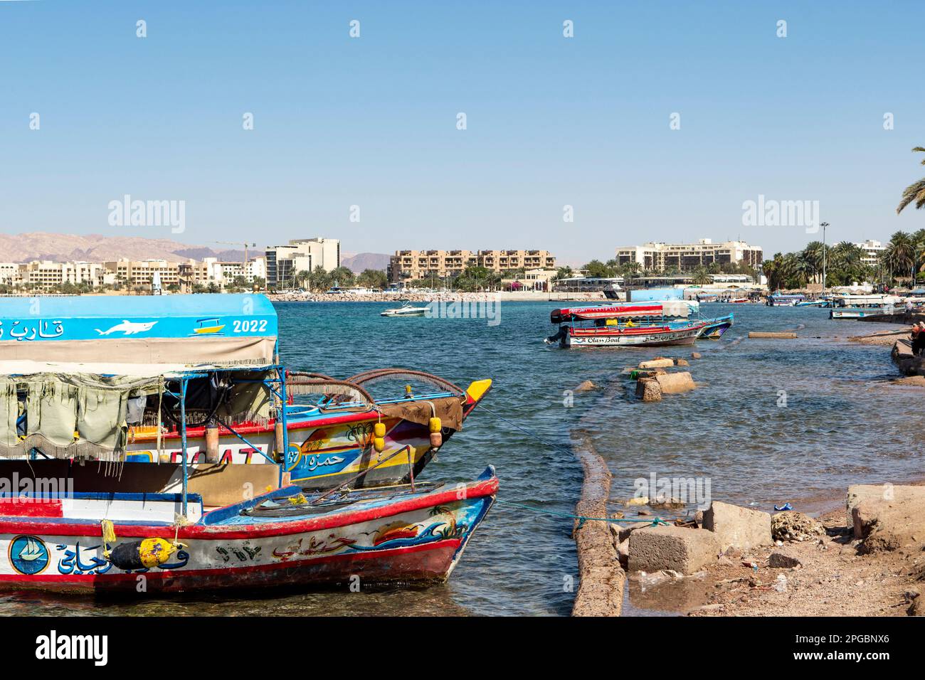 Red Sea Waterfront, Aqaba, Jordan Stock Photo