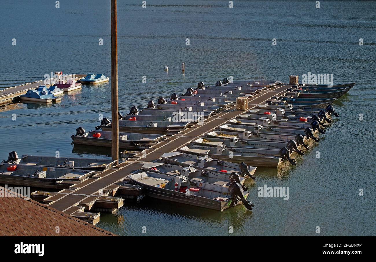boat rentals at Lake Del Valle Marina,in Livermore, California Stock