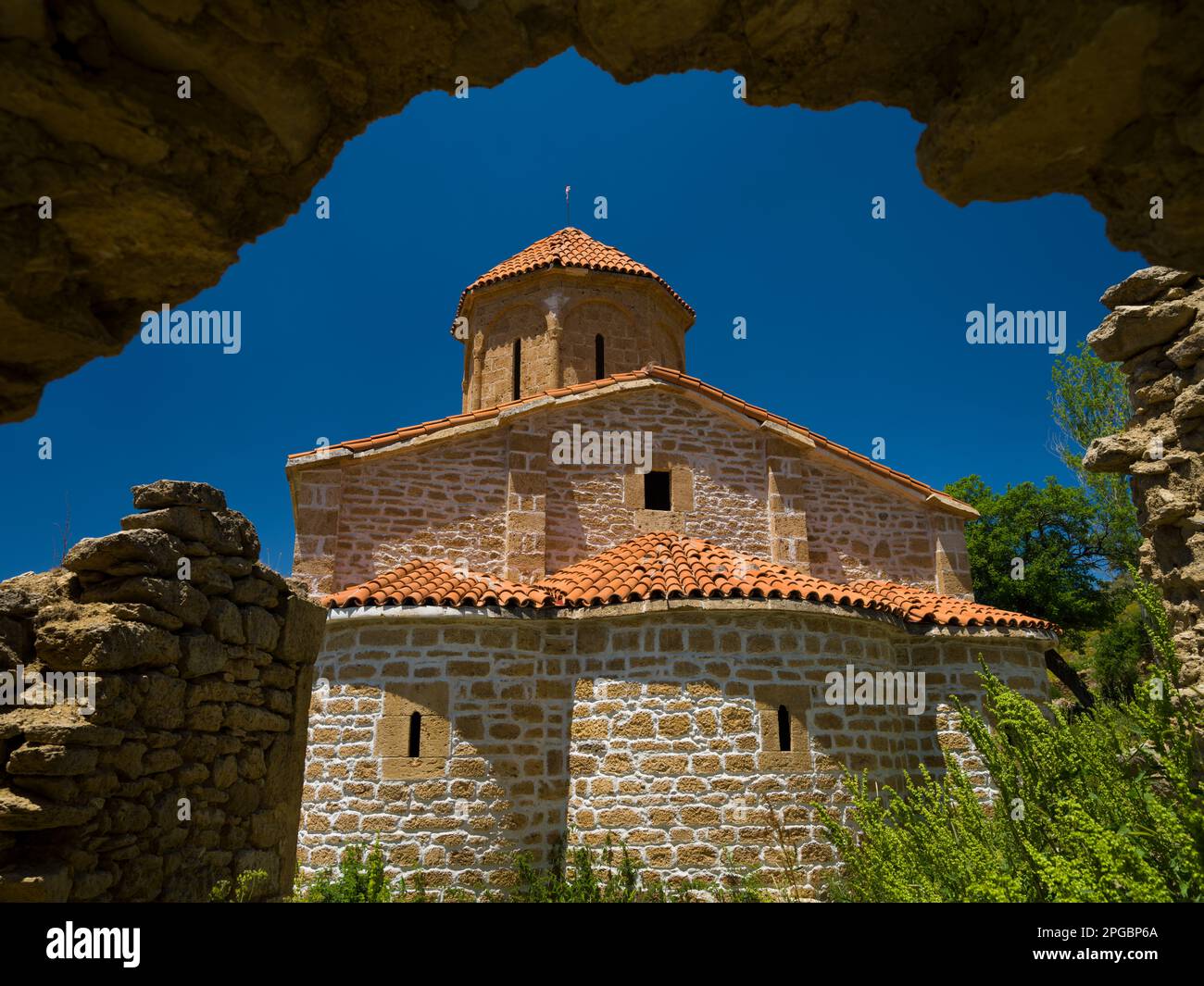 The ancient city of Krom valley. Imera Monastery or St. John Prodromos Monastery. Turkey travel destinations. Olucak village, Torul, Gumushane. Turkey Stock Photo