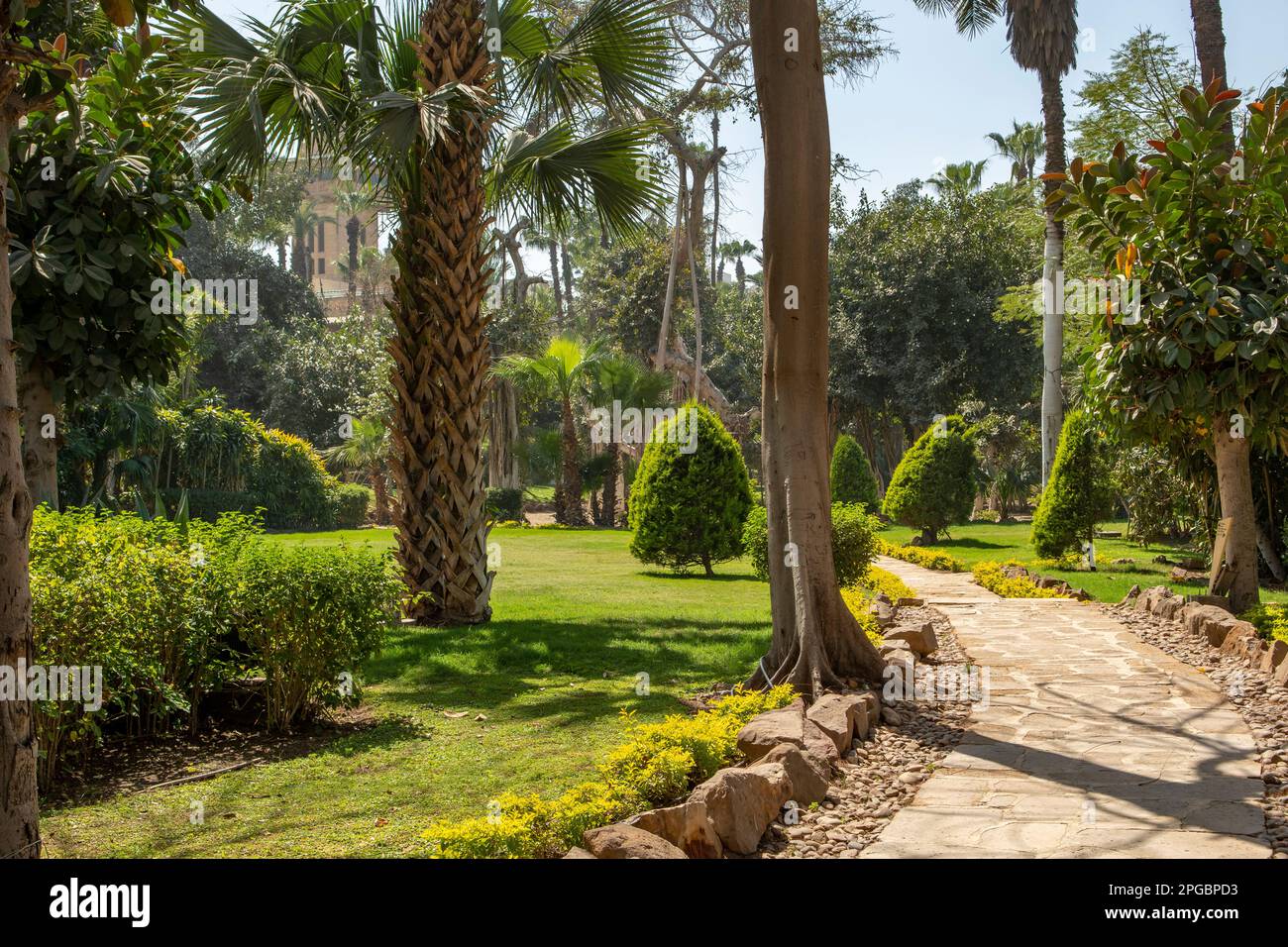 Gardens at Palace of Muhammad Ali, Cairo, Egypt Stock Photo