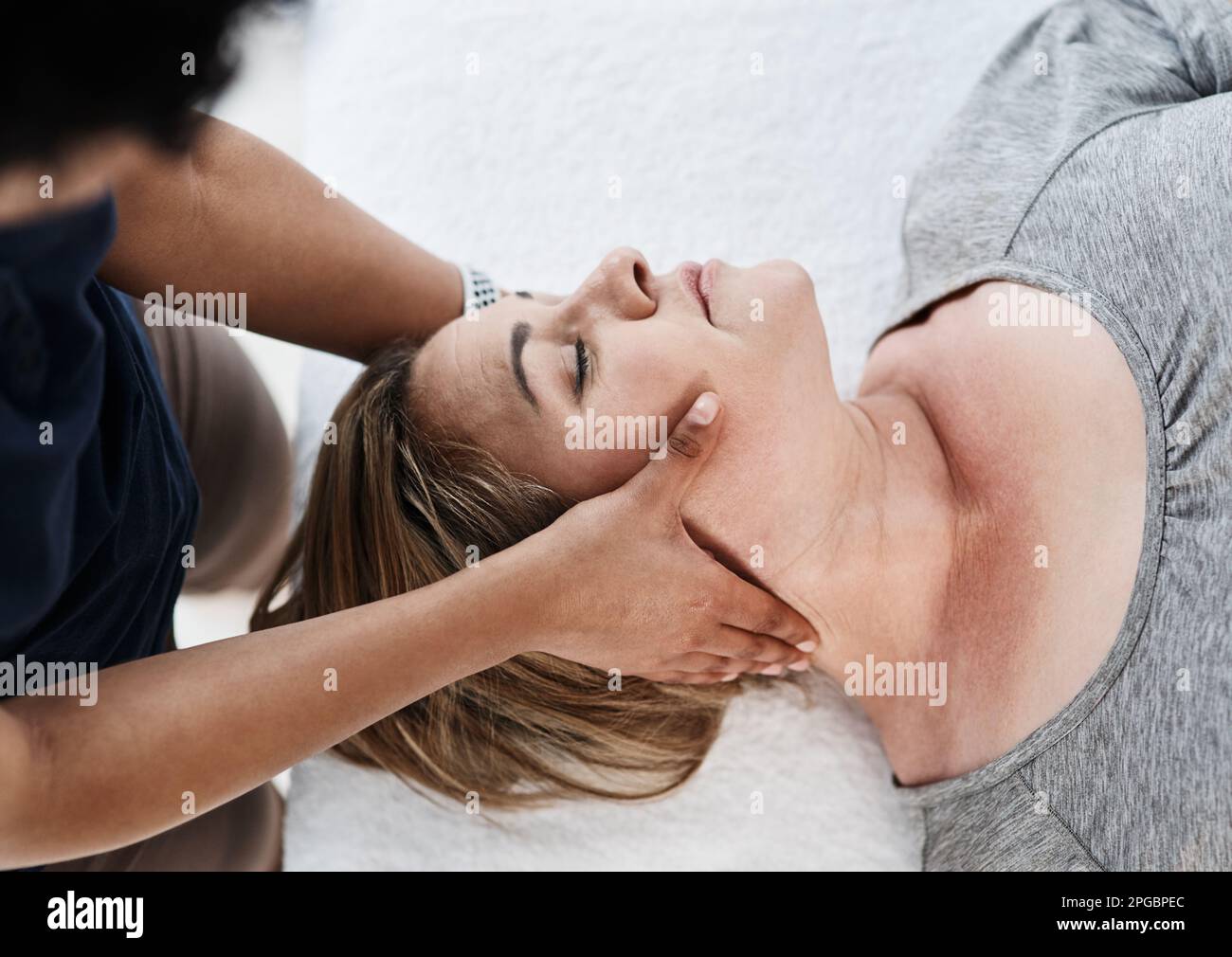 Getting Top Head Feel all the tension going away. a mature woman getting her head and ...