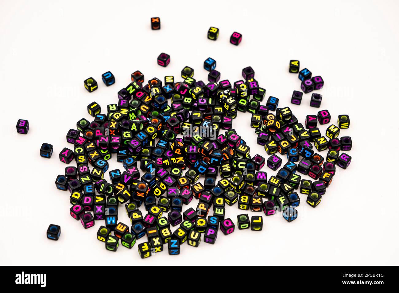 Black alphabet beads hi-res stock photography and images - Alamy