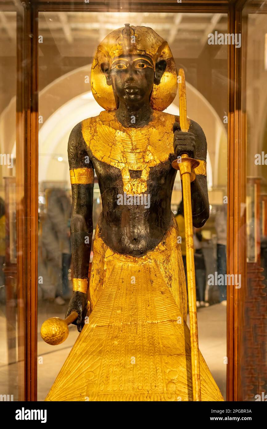 Statue of Tutankhamun in Egyptian Museum, Cairo, Egypt Stock Photo